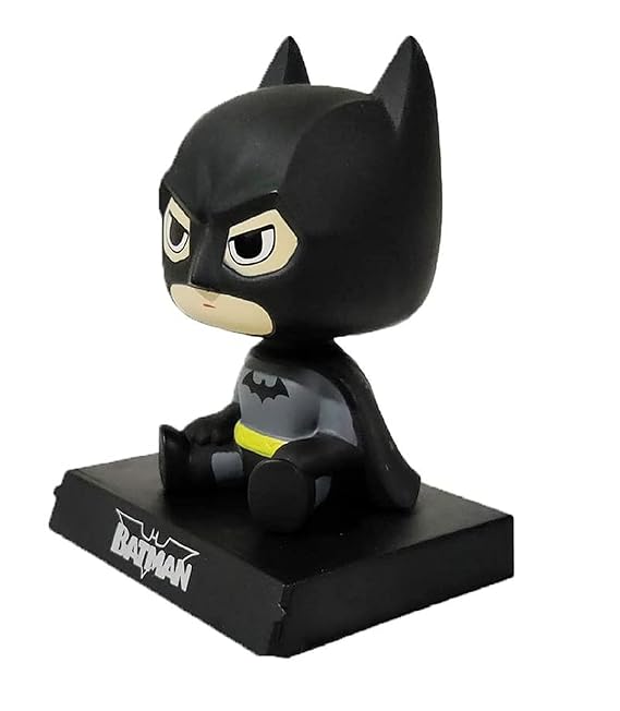 Super Hero Batman Action Figure Limited Edition Bobblehead with Mobile Holder for Car Dashboard, Office Desk & Study Table