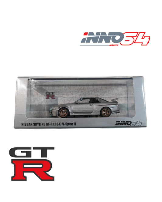 Inno64 1:64 Nissan GT-R R34 V-Spec - Grey