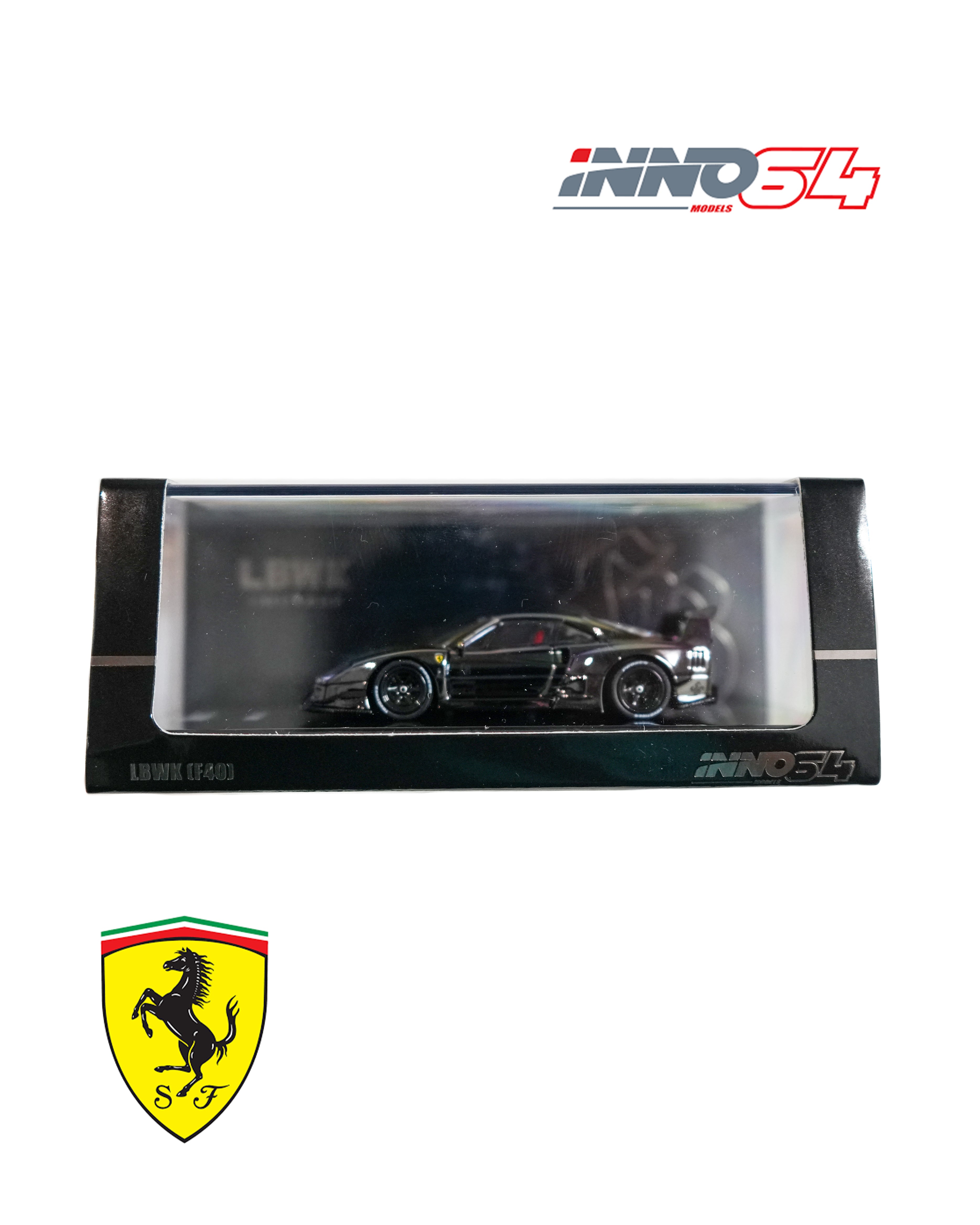 STANCE 1/64 INNO BLACK CHROME F40 限定品 1/64 Inno Ferrari F40 LBWK (Chrome Black) Car Model