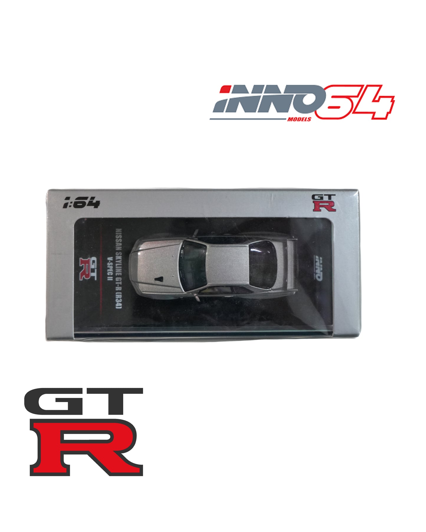 Inno64 1:64 Nissan GT-R R34 V-Spec - Grey