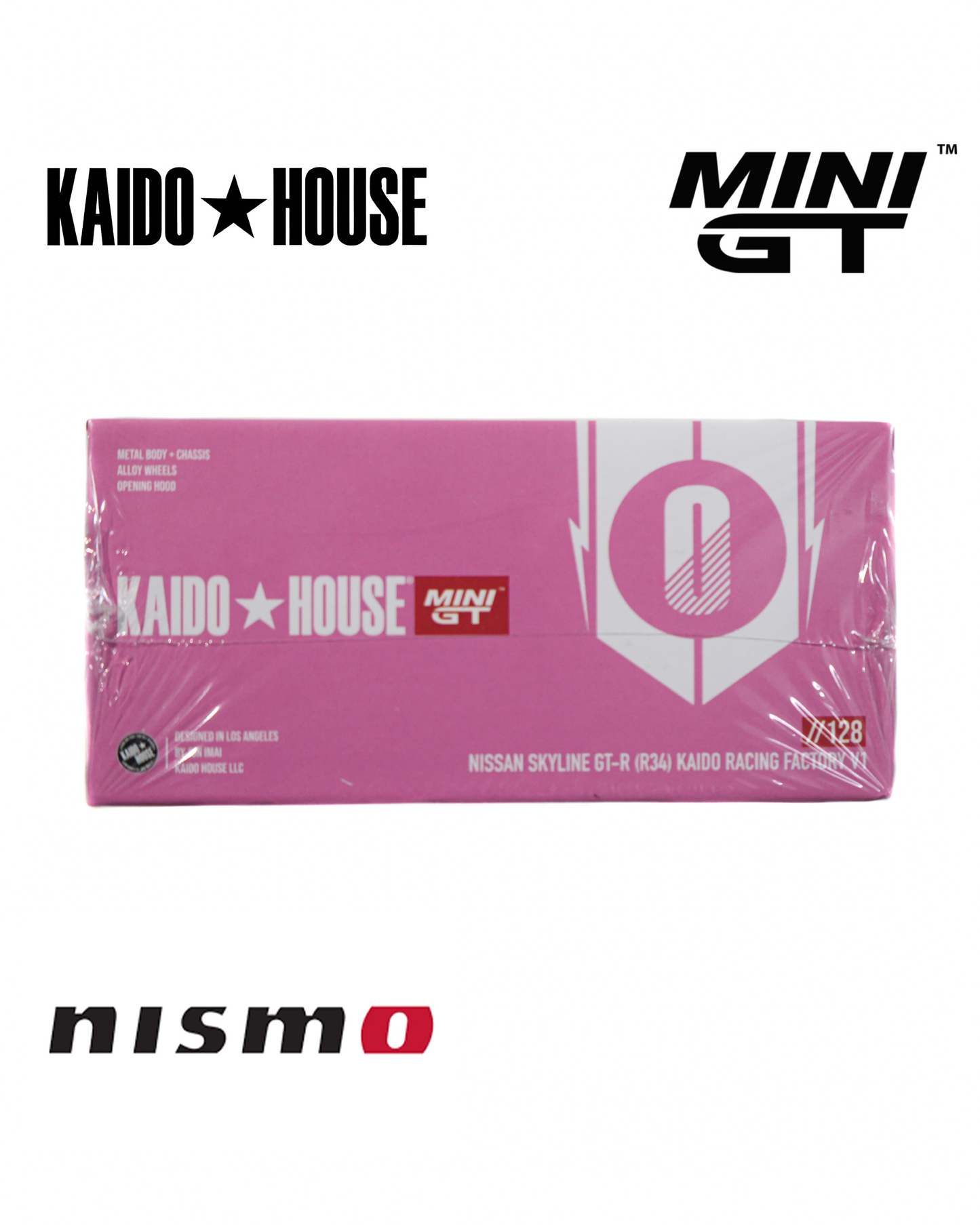 MiniGT 1:64 Nissan GT-R (R34) Widebody - KaidoHouse Series - Pink - Serial #128