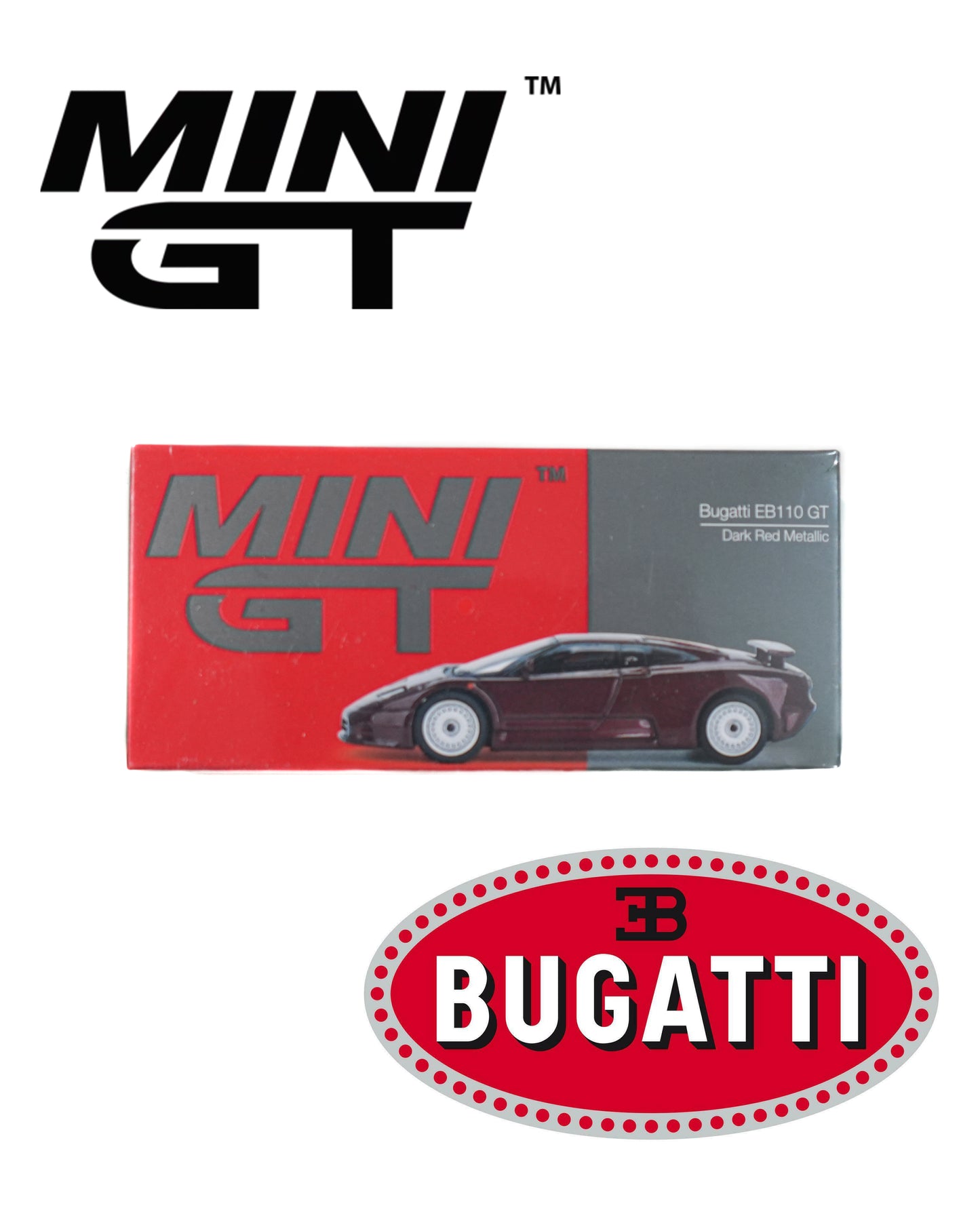 MiniGT 1:64 Bugatti EB110 - Maroon - Serial #806